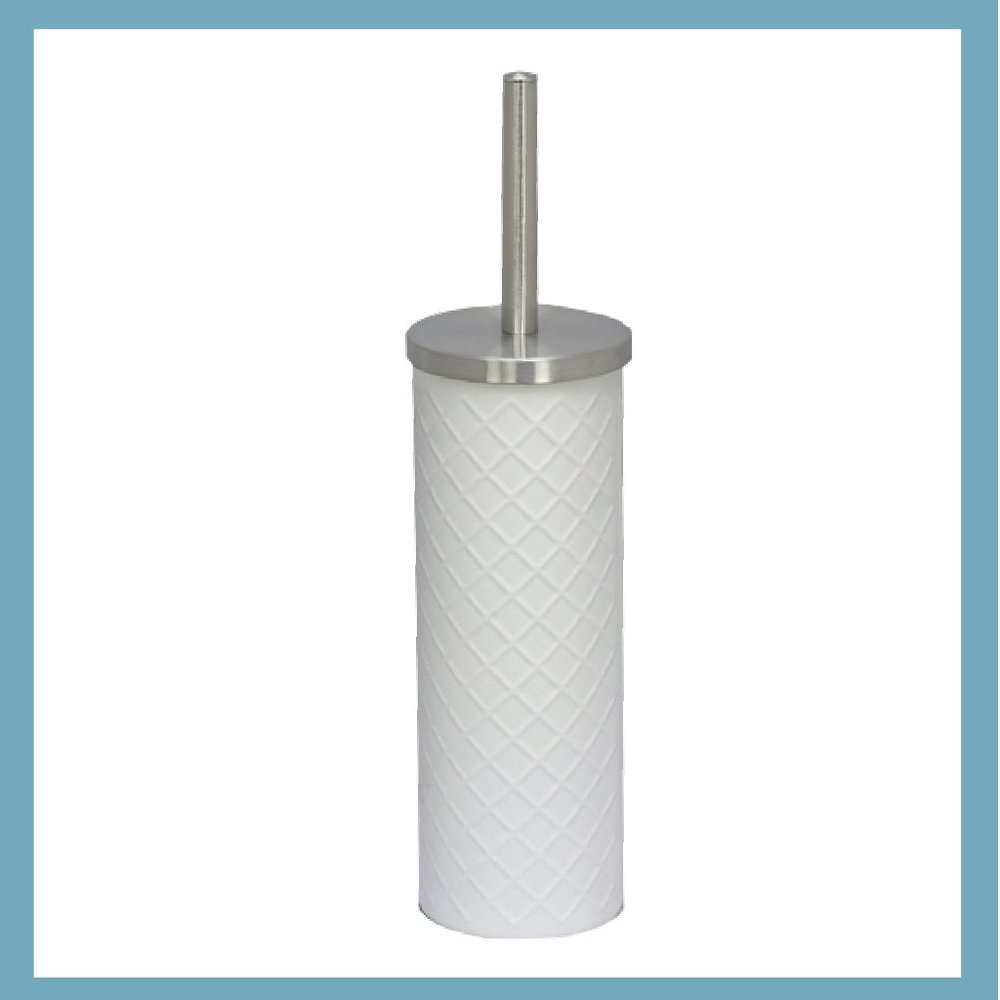 Textured White Stainless Steel Toilet brush